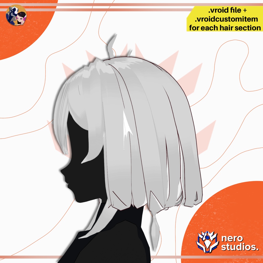 【VRoid髪型】 マーメイド風セイレーンヘア 人魚 VRoid用アクセサリー | SIREN MERMAID FANTASY HAIRSTYLE PRESET FISH WINGS | VROID HAIR PRESET