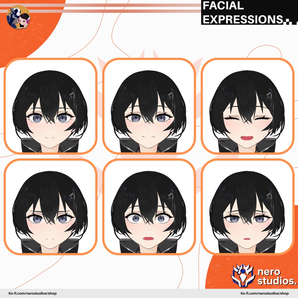 テックウェア学園風VTuberモデル フルセット【VRoid・VRM対応】 | TECHWEAR DARK ACADEMY VTUBER FULL SET | ANIME VROID MODEL
