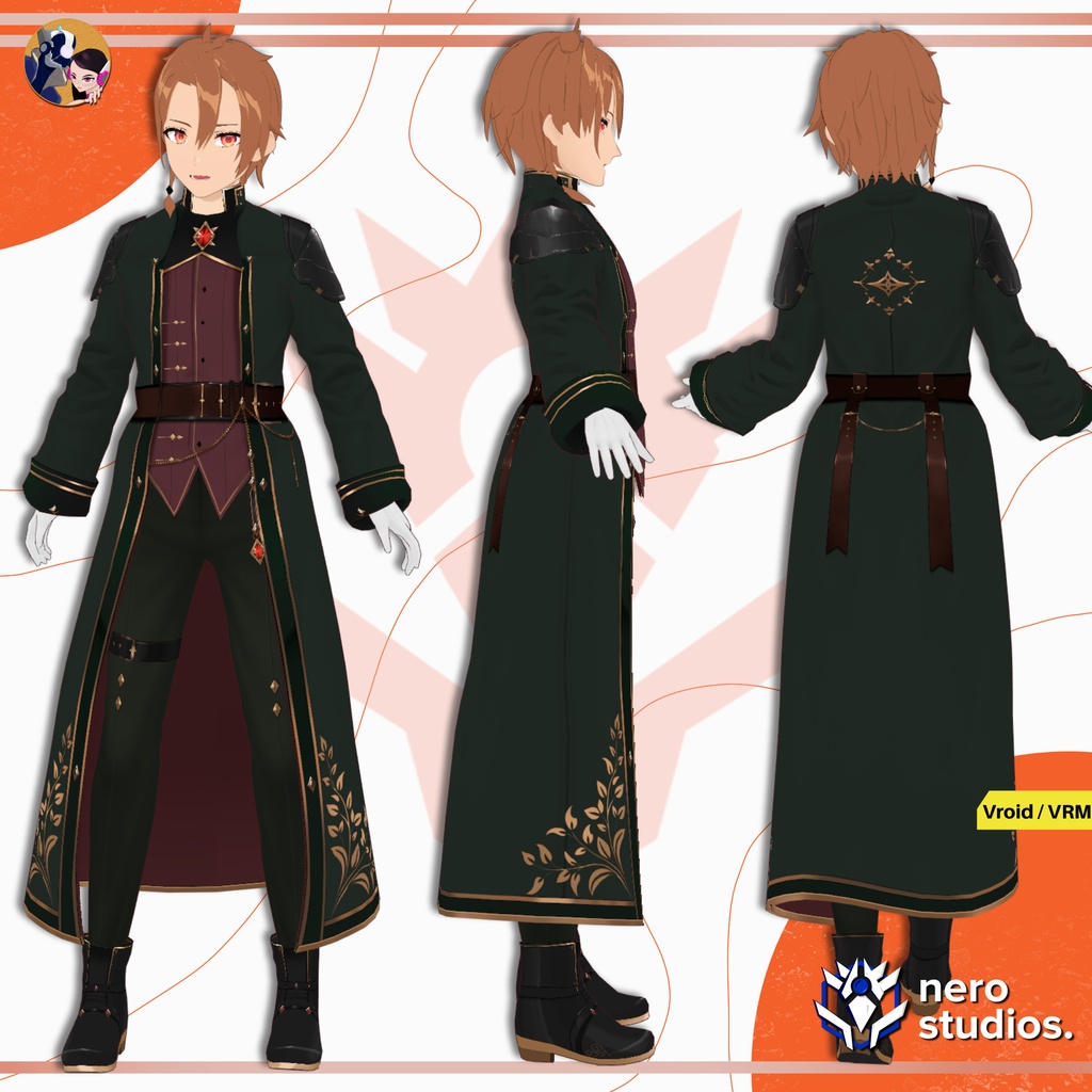 【VRoidモデル】 ファンタジー王立学園風制服 【VRoid・VRM対応】 | FANTASY ROYAL ACADEMY UNIFORM | | ANIME VROID MODEL