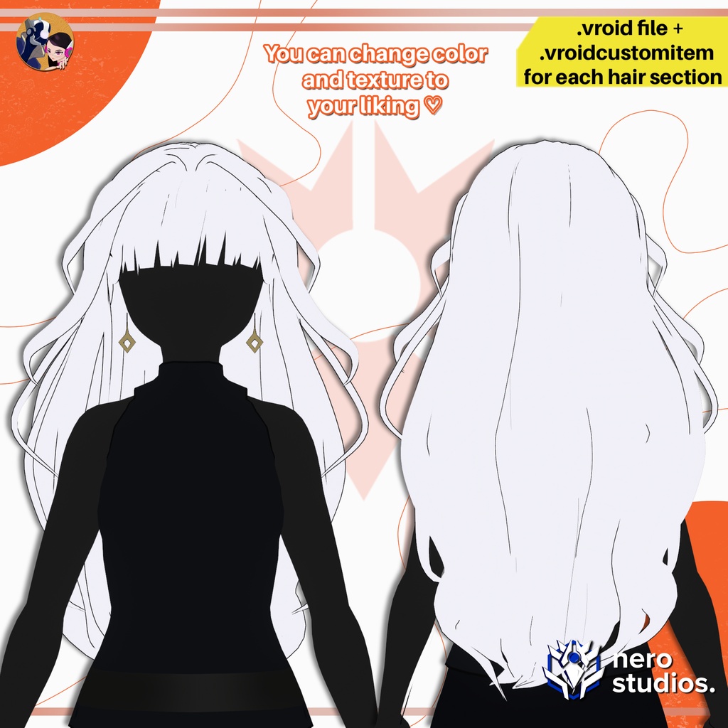 VRoid ヘアプリセット|エレガントロングヘアウェーブ | VROID HAIR PRESET | ELEGANT ONEESAN LONG WAVY HAIRSTYLE | HAIRSTYLE FOR VROID