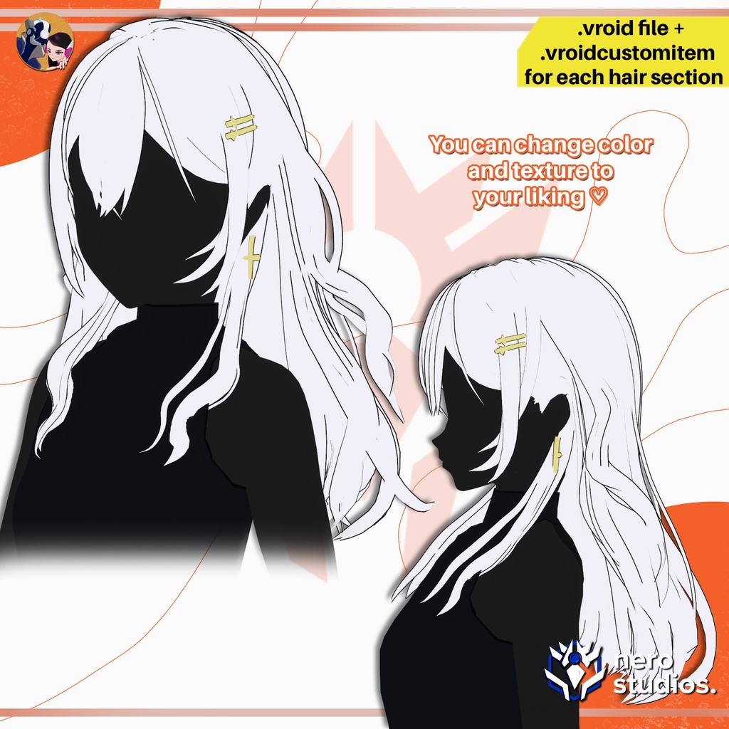 VRoid ヘアプリセット|ゆるふわロングカール×前髪 | SOFT CURLY LONG HAIR WITH BANGS | HAIRSTYLE FOR VROID
