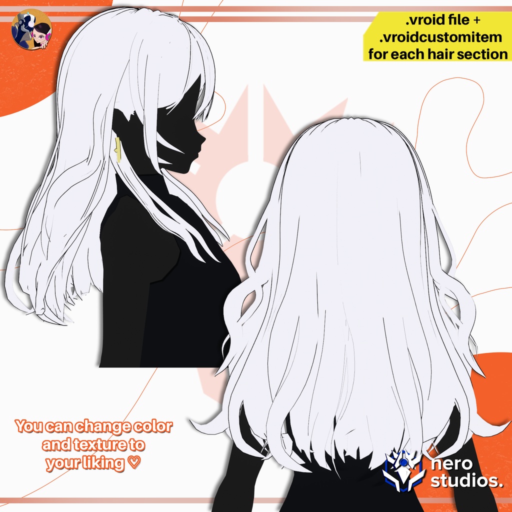 VRoid ヘアプリセット|ゆるふわロングカール×前髪 | SOFT CURLY LONG HAIR WITH BANGS | HAIRSTYLE FOR VROID