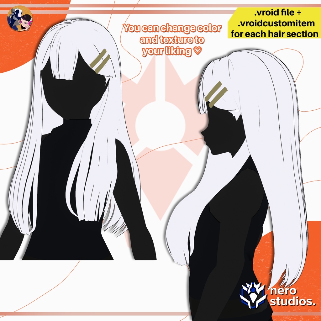 VRoid ヘアプリセット|ロングストレートヘア×前髪 | VROID HAIR PRESET | LONG STRAIGHT HAIRSTYLE WITH BANGS | HAIRSTYLE FOR VROID
