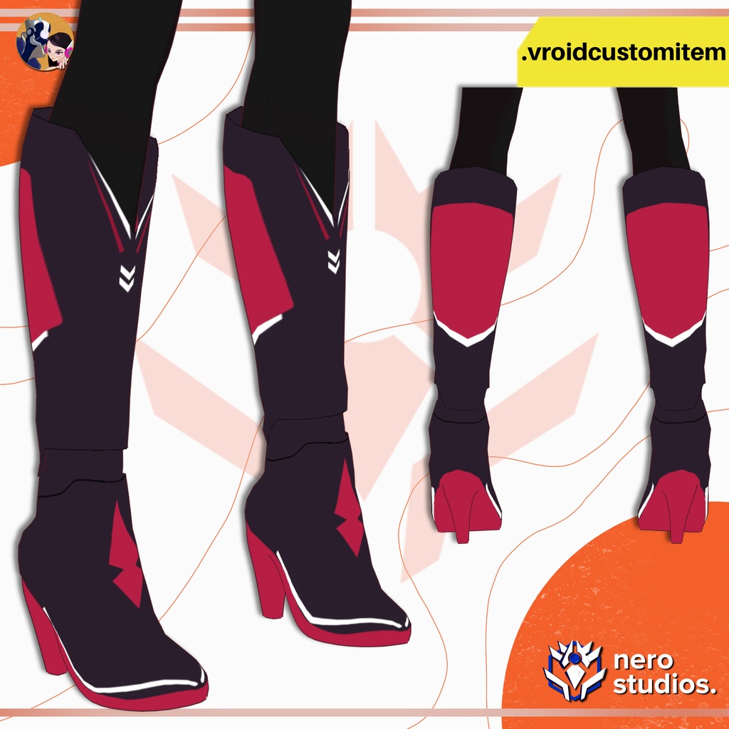 【VROID 靴】 VRoid SFテックウェア ロングブーツ|近未来カスタムアイテム | VROID SCI-FI TECHWEAR BOOTS | FUTURISTIC KNEE HIGH BOOTS VROID CUSTOM ITEM