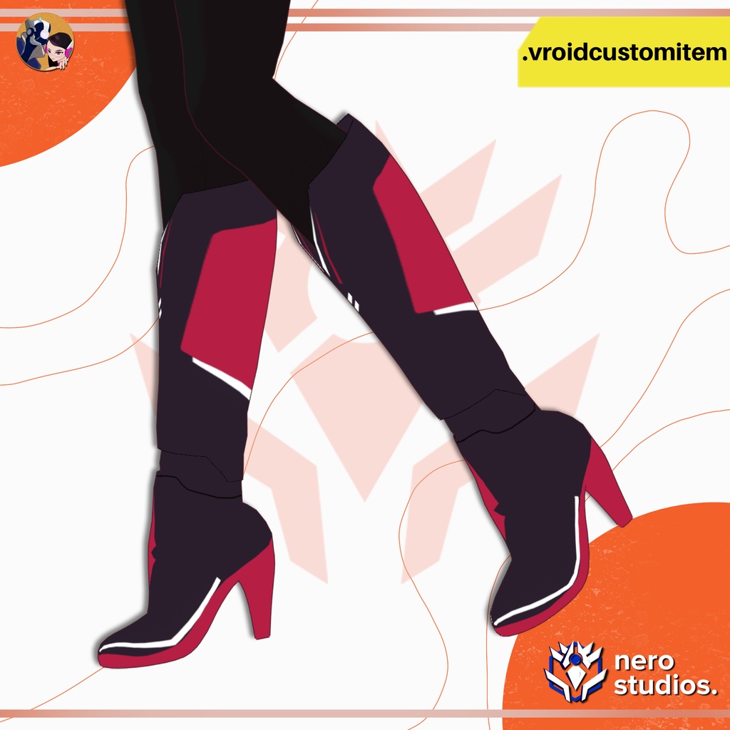 【VROID 靴】 VRoid SFテックウェア ロングブーツ|近未来カスタムアイテム | VROID SCI-FI TECHWEAR BOOTS | FUTURISTIC KNEE HIGH BOOTS VROID CUSTOM ITEM