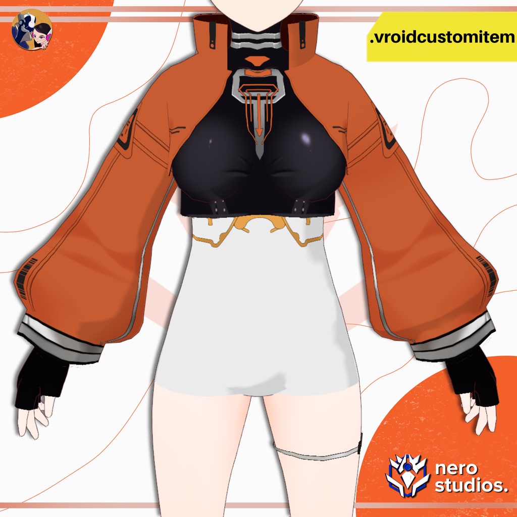 【VRoid 衣装】 VRoid サイバーテックウェアジャケット&ボディスーツ|近未来SFカスタム衣装 | VROID CYBER TECHWEAR JACKET & BODYSUIT | FUTURISTIC SCI-FI CUSTOM ITEM