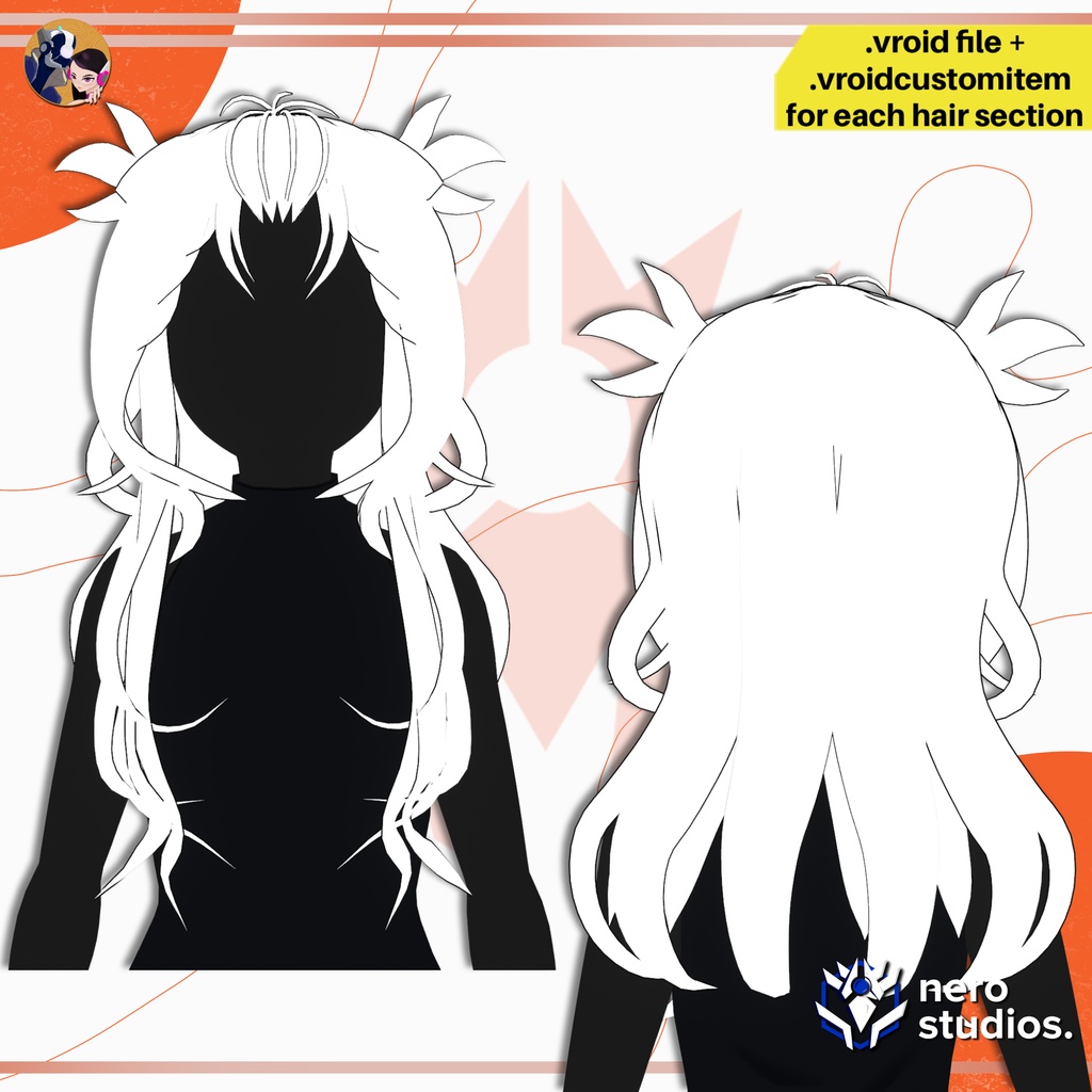 【VRoid 髪型】 VRoid ロングウルフカット|無造作レイヤー アニメ風ヘアスタイル|VRoidヘアプリセット | VROID LONG WOLF CUT HAIR | MESSY LAYERED ANIME HAIRSTYLE | HAIRSTYLE FOR VROID