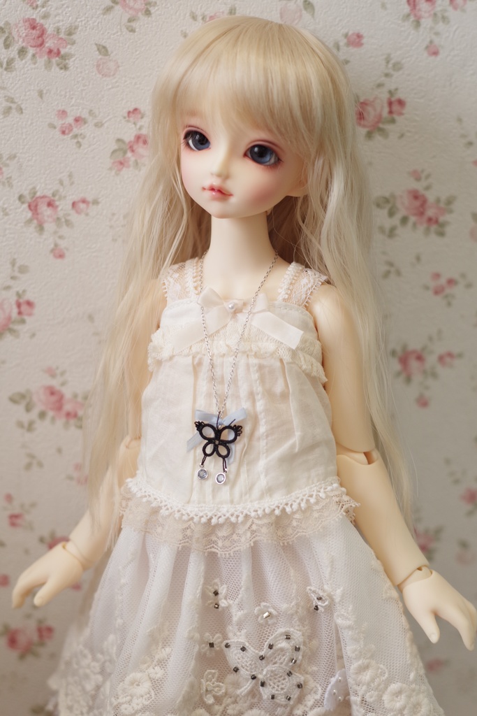 【ドール用】タティングレースのネックレス「Papillon(A)」
