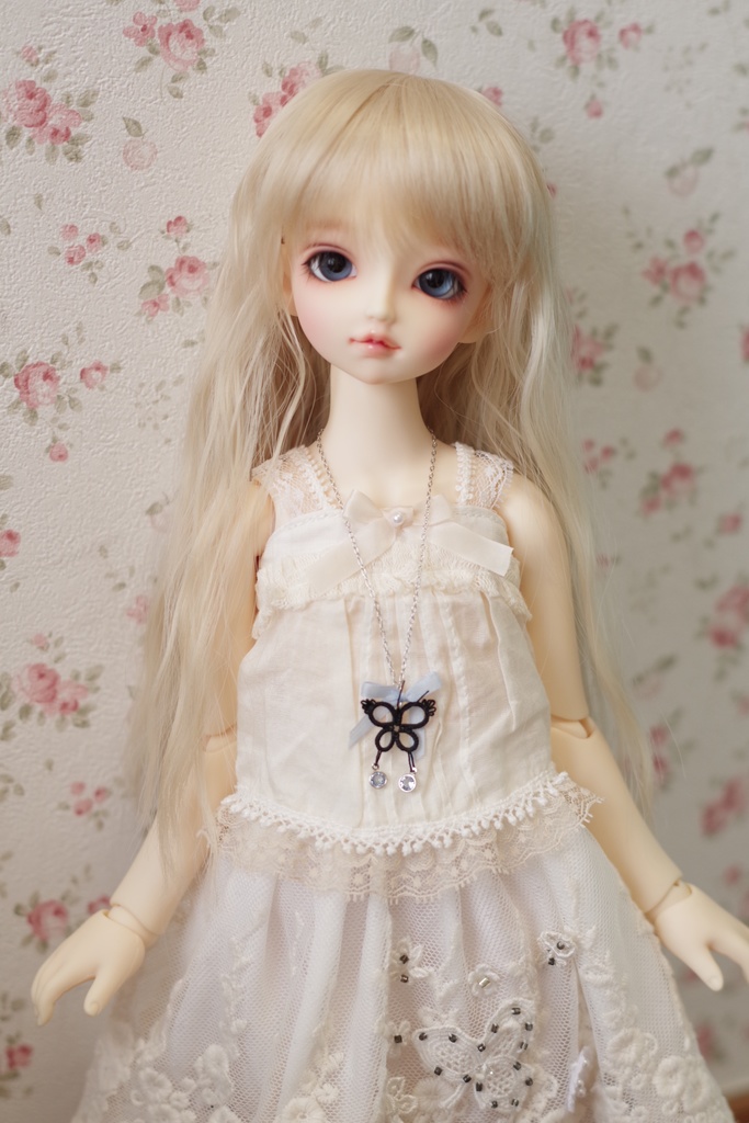 【ドール用】タティングレースのネックレス「Papillon(A)」