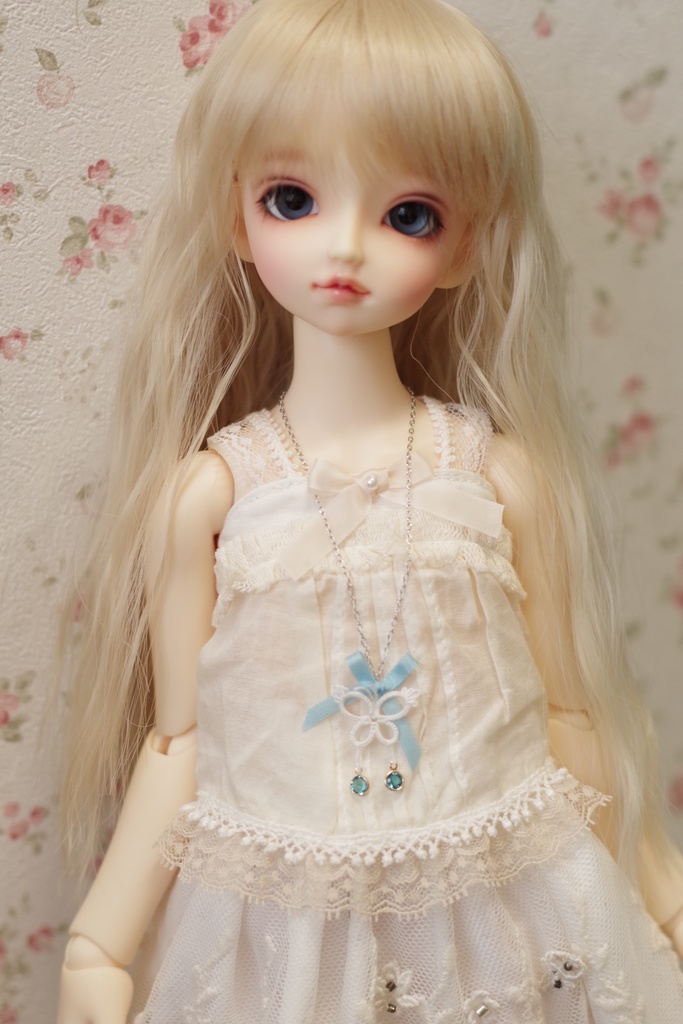 【ドール】タティングレースのネックレス「Papillon(B)」