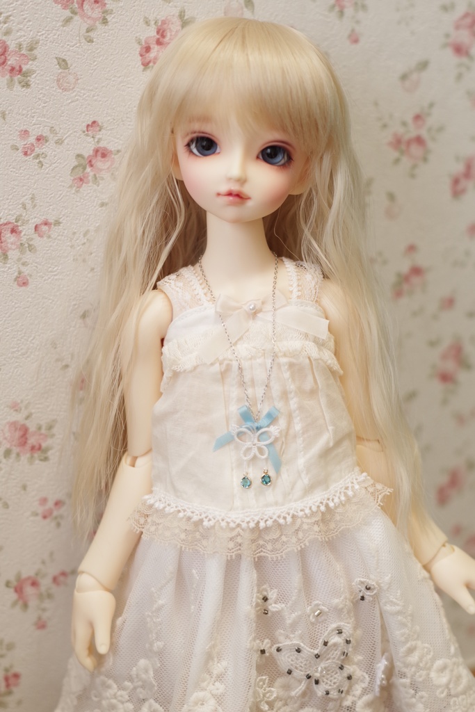 【ドール】タティングレースのネックレス「Papillon(B)」