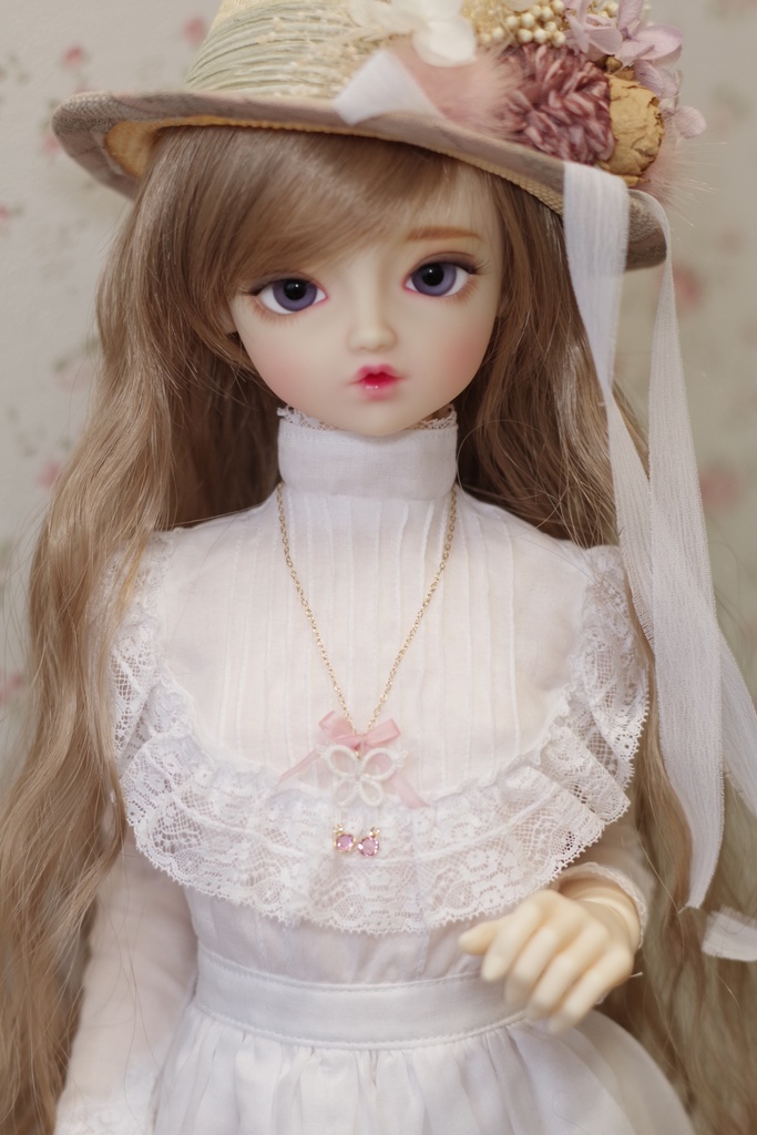 【ドール】タティングレースのネックレス「Papillon(C)」