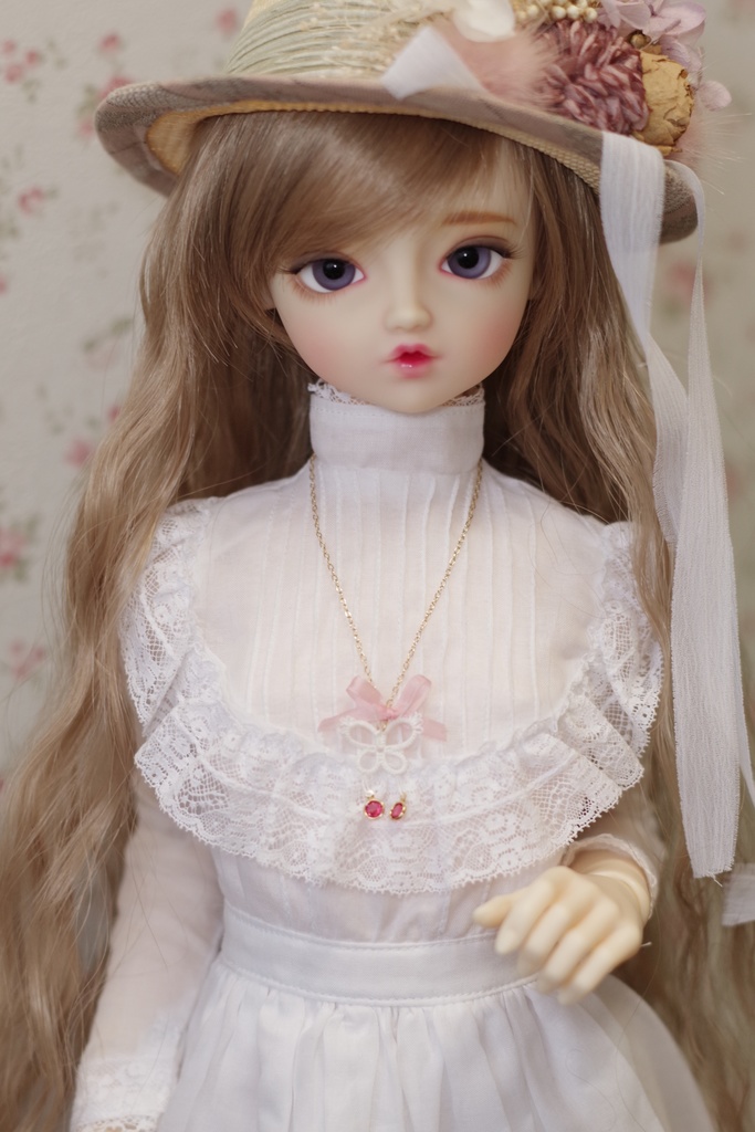 【ドール】タティングレースのネックレス「Papillon(D)」