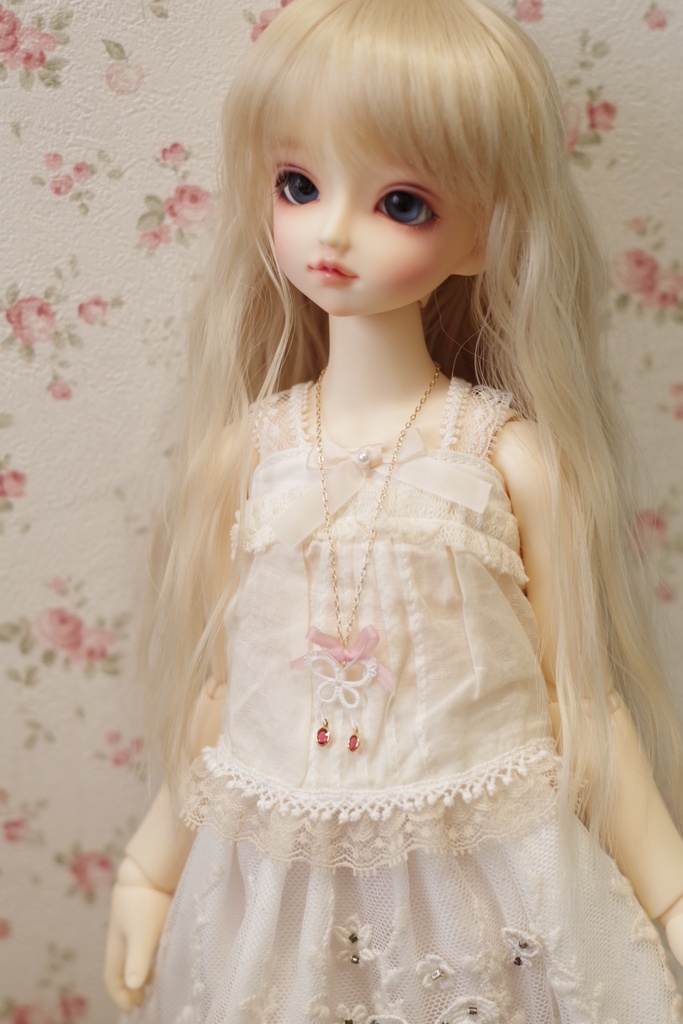 【ドール】タティングレースのネックレス「Papillon(D)」