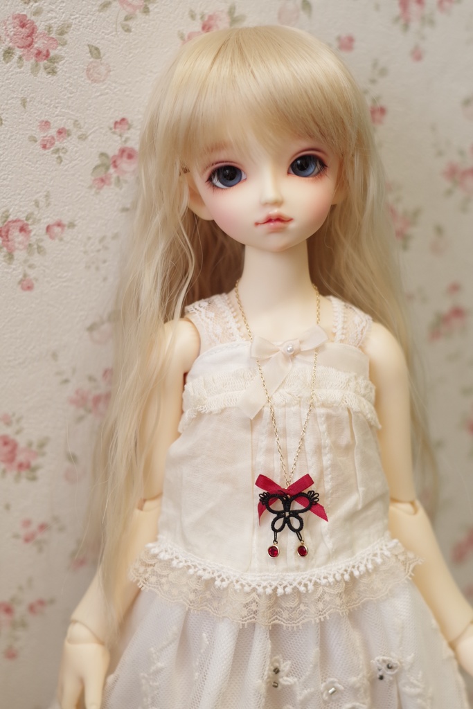 【ドール】タティングレースのネックレス「Papillon(E)」