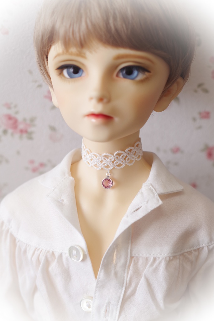 【ドール】タティングレースチョーカー「Sageセージ(B)」