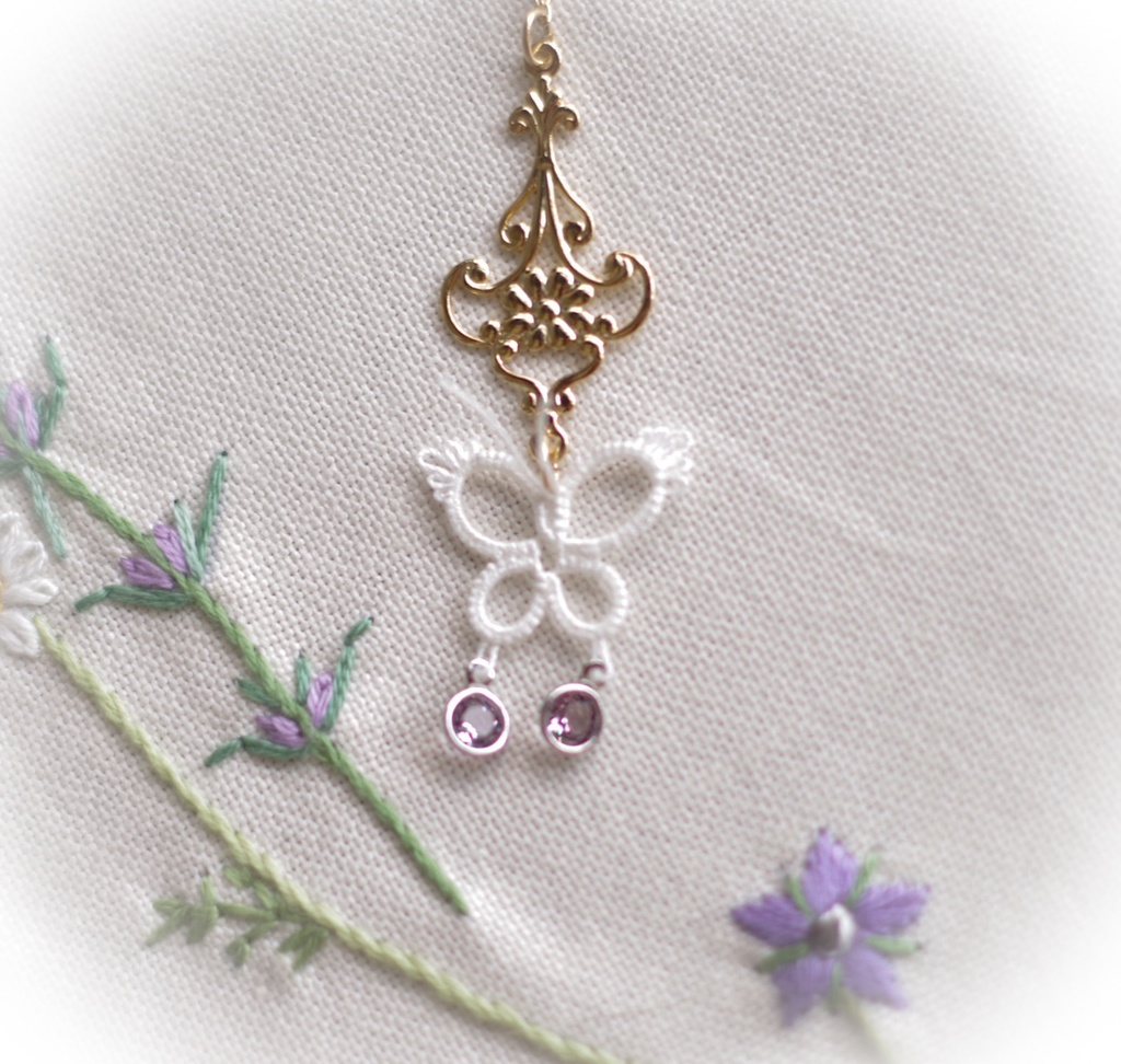 【ドール】タティングレースネックレス「PapillonⅡパピヨンⅡ(A)」