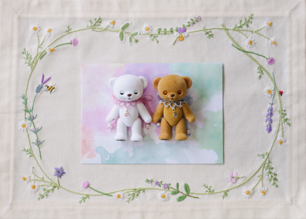 【Bijouビジュー:ローズピンク】ハニーベア用タティングレースつけ襟