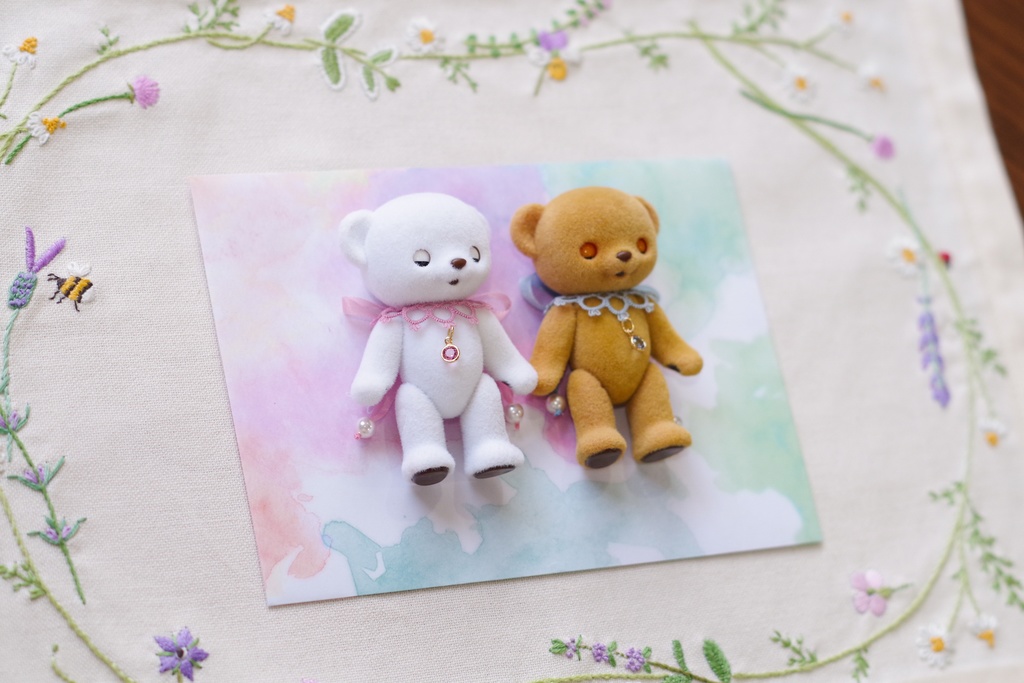 【Bijouビジュー:ベビーブルー】ハニーベア用タティングレースつけ襟