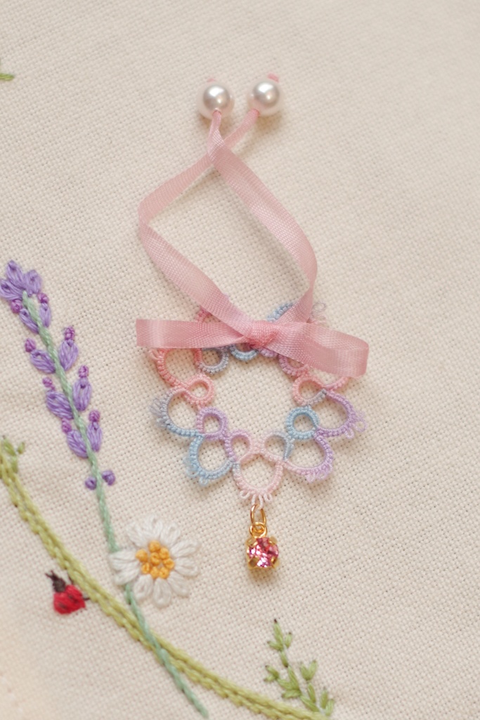 【Bijouビジュー:Cotton Candy(Lt.Rose(G))】ハニーベア用タティングレースつけ襟