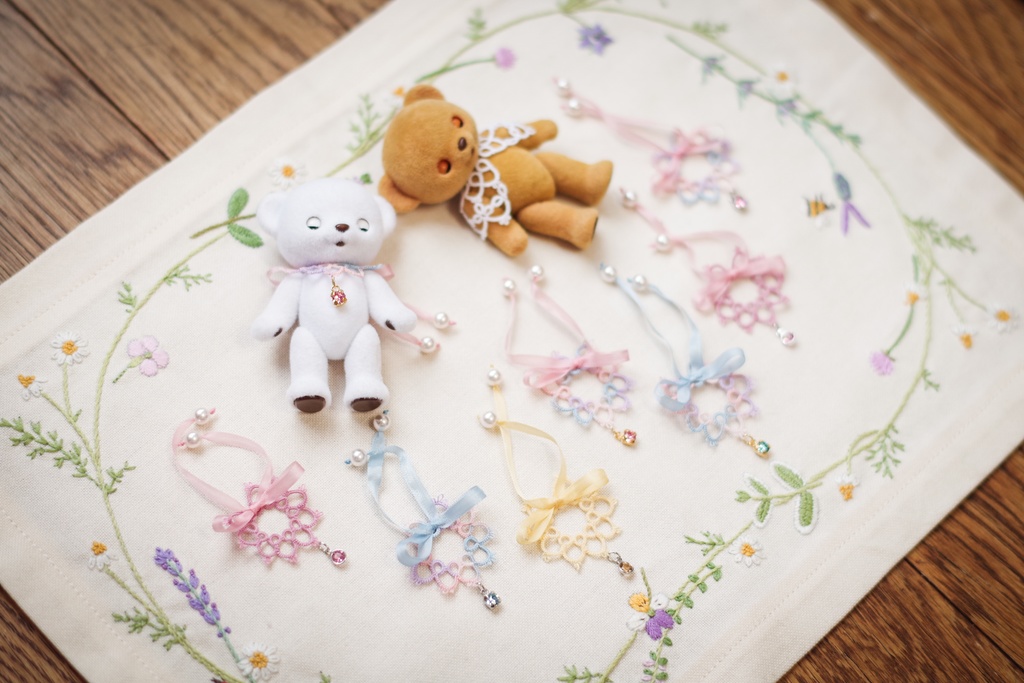 【Bijouビジュー:ひよこ】ハニーベア用タティングレースつけ襟