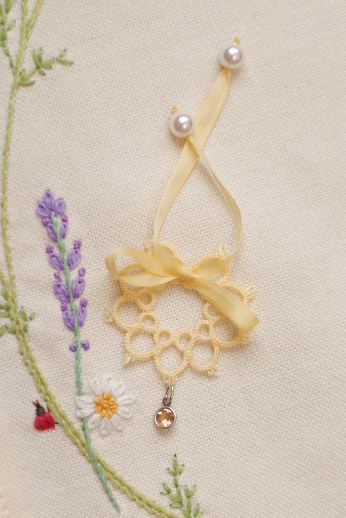 【Bijouビジュー:ひよこ】ハニーベア用タティングレースつけ襟