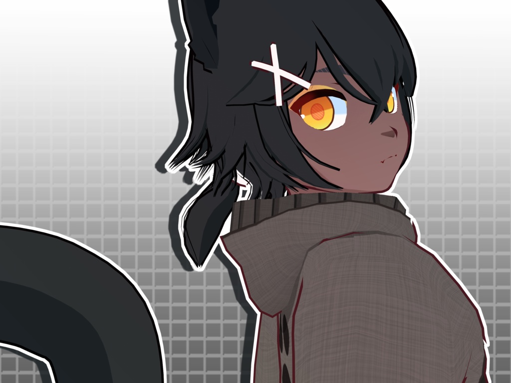 【VRoidVRMモデル】 黒猫娘 / Kuro Cat Girl