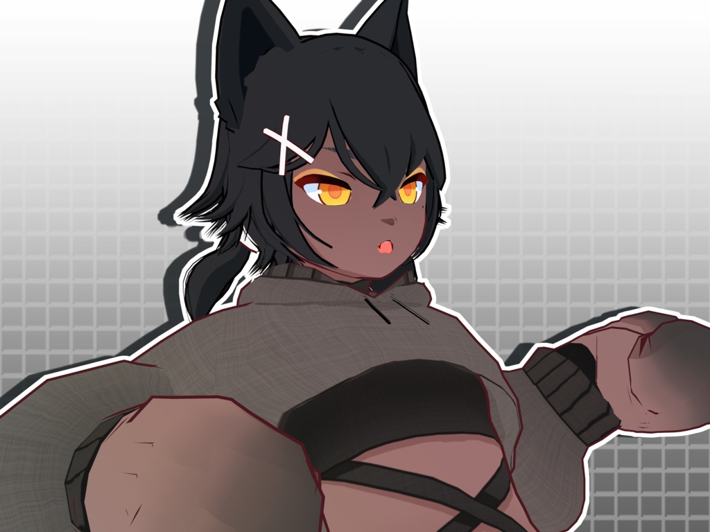 【VRoidVRMモデル】 黒猫娘 / Kuro Cat Girl