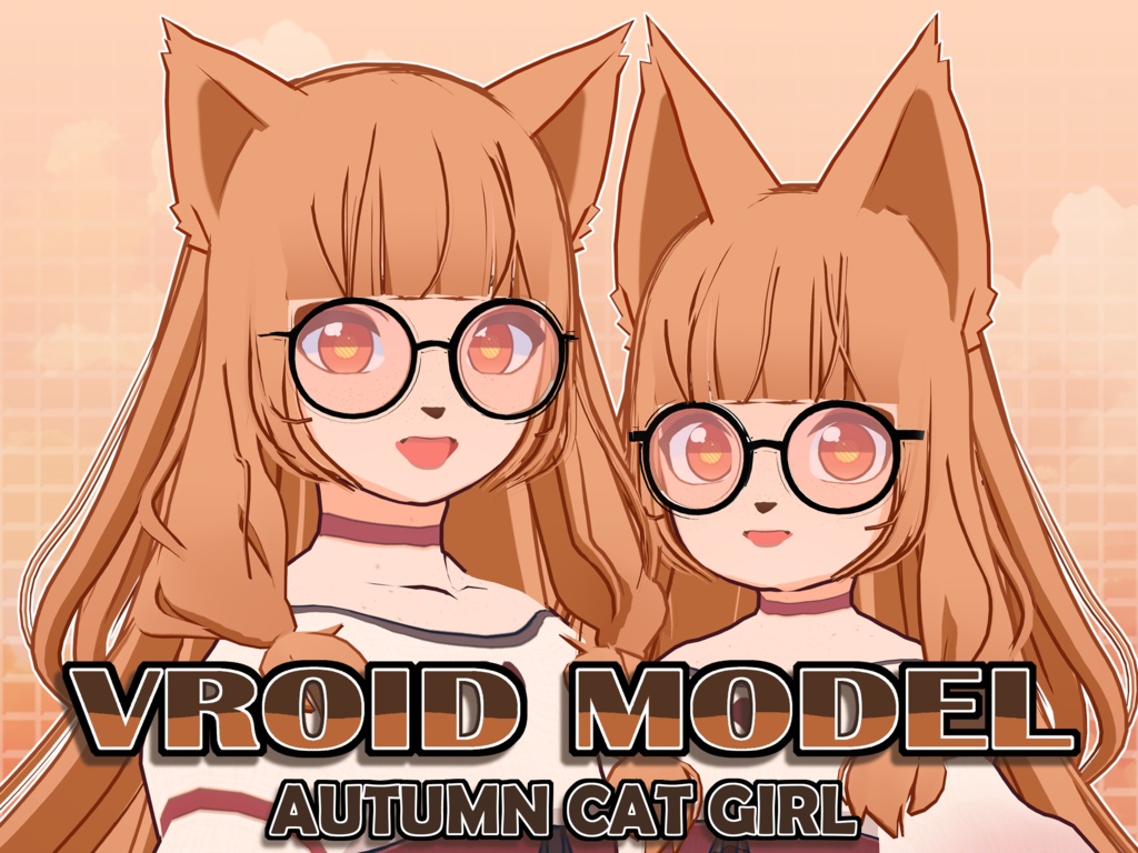 【VRoidVRMモデル】 秋のねこ娘セット / Autumn Cat Girl Set 