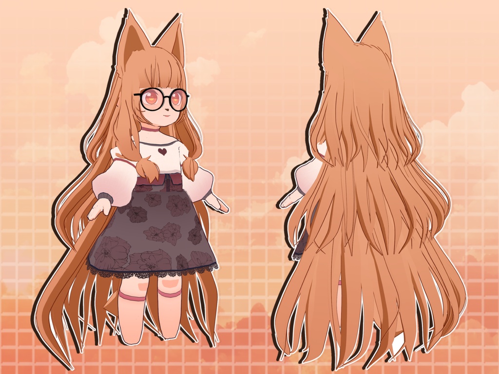 【VRoidVRMモデル】 秋のねこ娘セット / Autumn Cat Girl Set