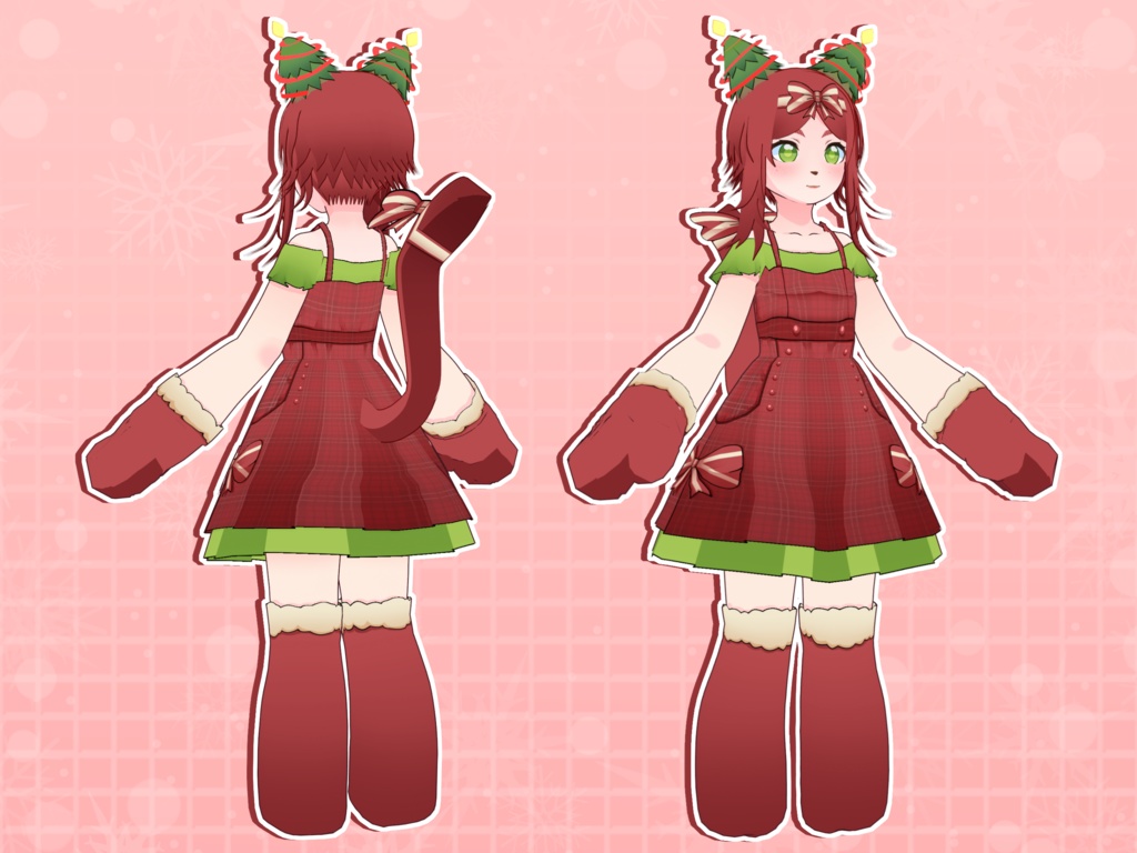 【VRoidVRMモデル】 ホリデーキャットガール / Holiday Cat Girl