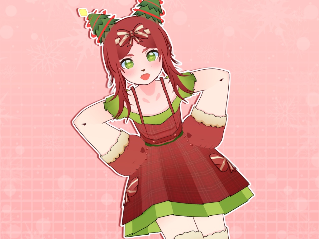 【VRoidVRMモデル】 ホリデーキャットガール / Holiday Cat Girl