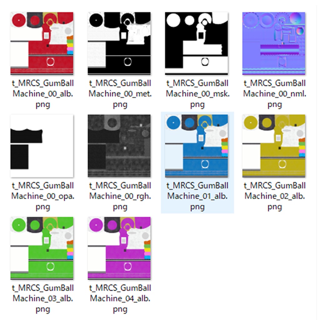 【3Dアセット】ガムボールマシン5色セット