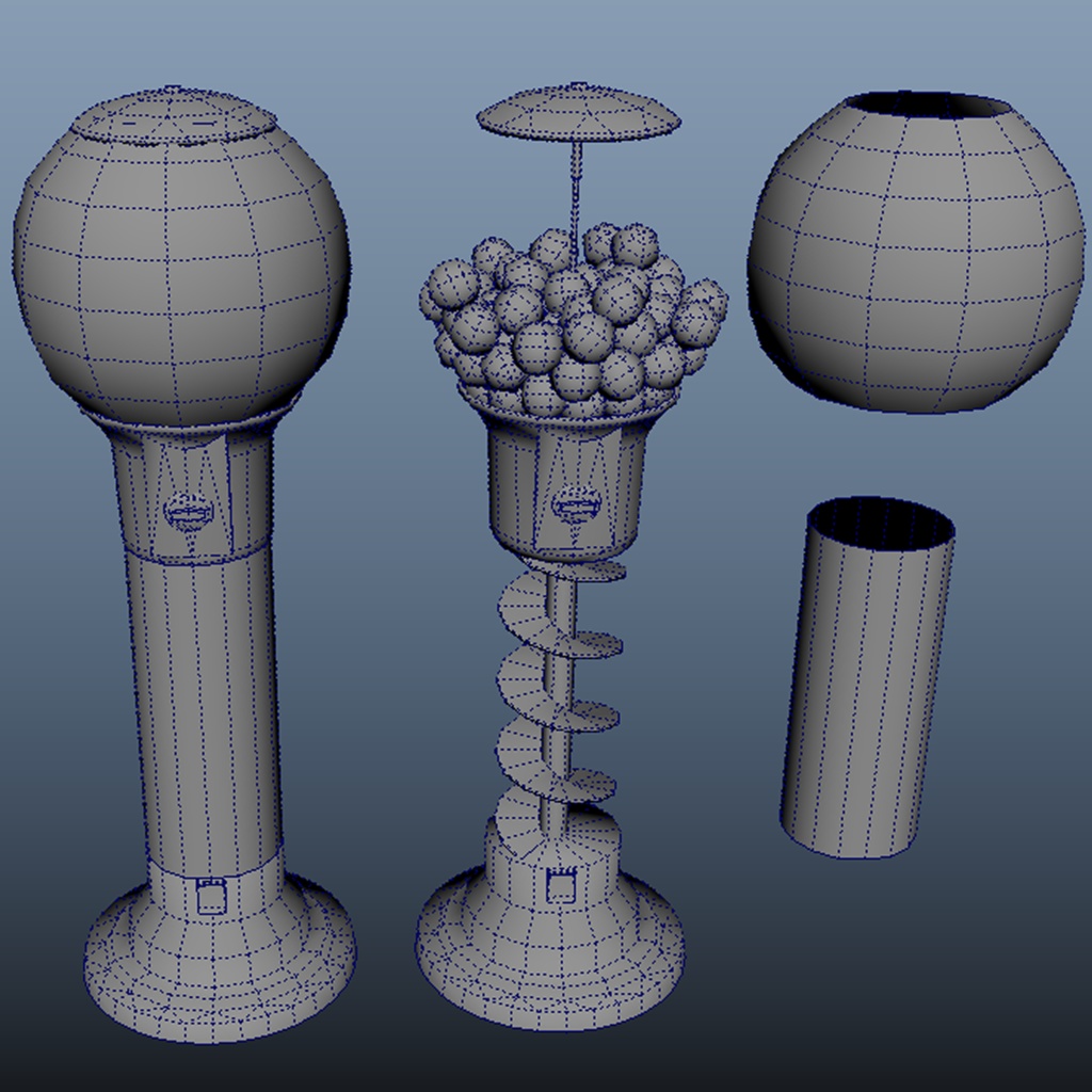 【3Dアセット】ガムボールマシン5色セット