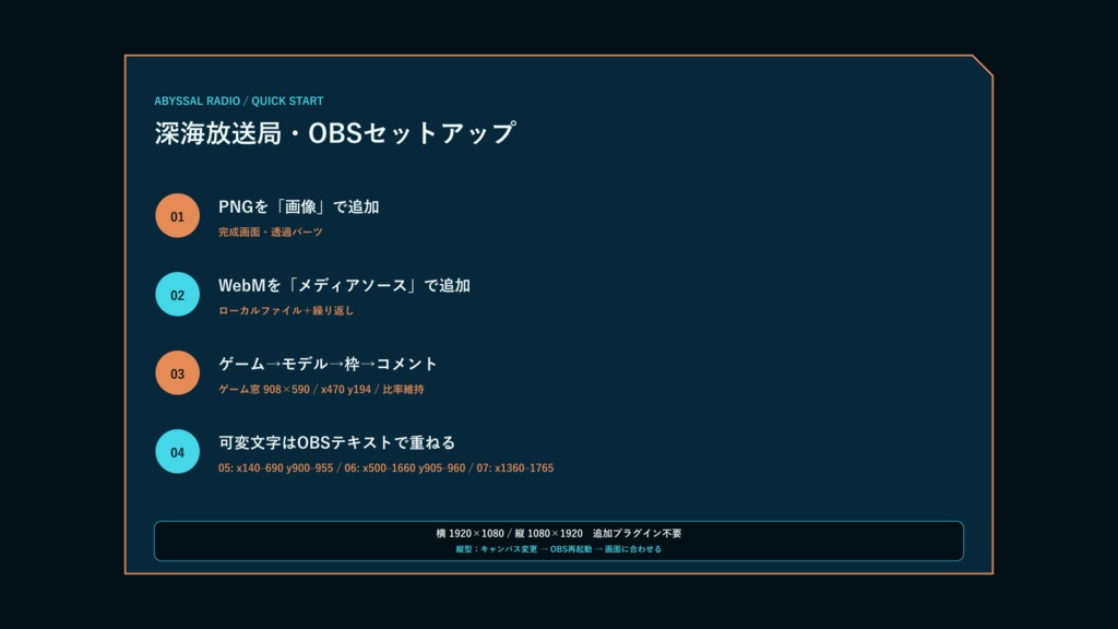 〖VTuber・配信者向け〗深海放送局 配信画面パック|深夜ラジオ・ASMR・2人・ゲーム・縦型