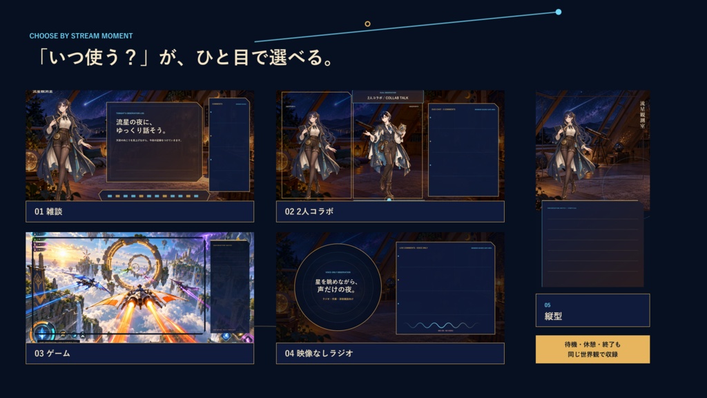 流星観測室|Starwatch Party 天体イベント配信セット【OBS/縦型】