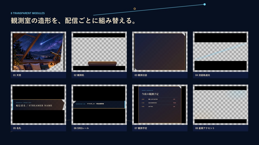 流星観測室|Starwatch Party 天体イベント配信セット【OBS/縦型】