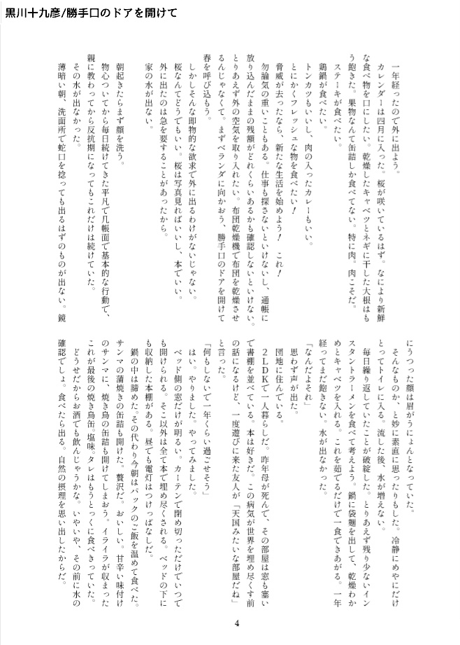 小説　パンデミック企画