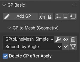 【Blender Addon】AK GP Tool - GP Basic : Grease Pencil から Line Mesh の変換を簡単にするアドオン