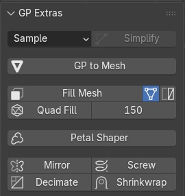 【Blender Addon】AK GP Tool - GP Extras : Grease Pencilからメッシュへの変換→面の作成を効率化するアドオン