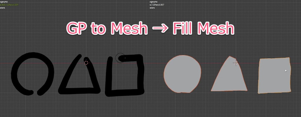 【Blender Addon】AK GP Tool - GP Extras : Grease Pencilからメッシュへの変換→面の作成を効率化するアドオン