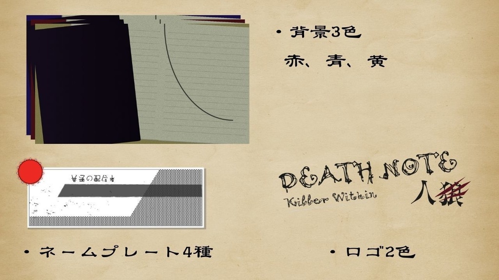 DEATHNOTE人狼(DEATH NOTE Killer Within)のサムネが置くだけで作れるキット
