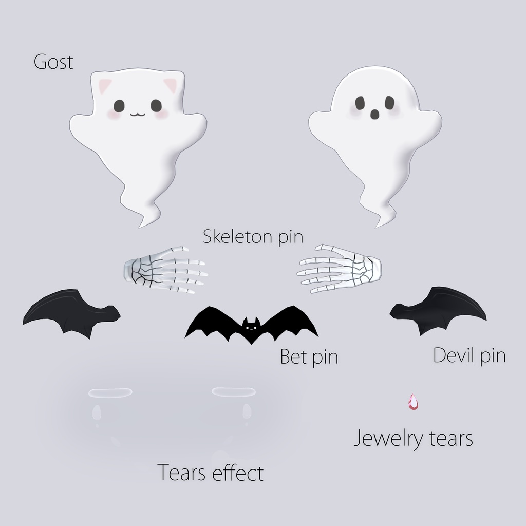 ヴァンパイアハロウィンセット【3D アクセサリー】