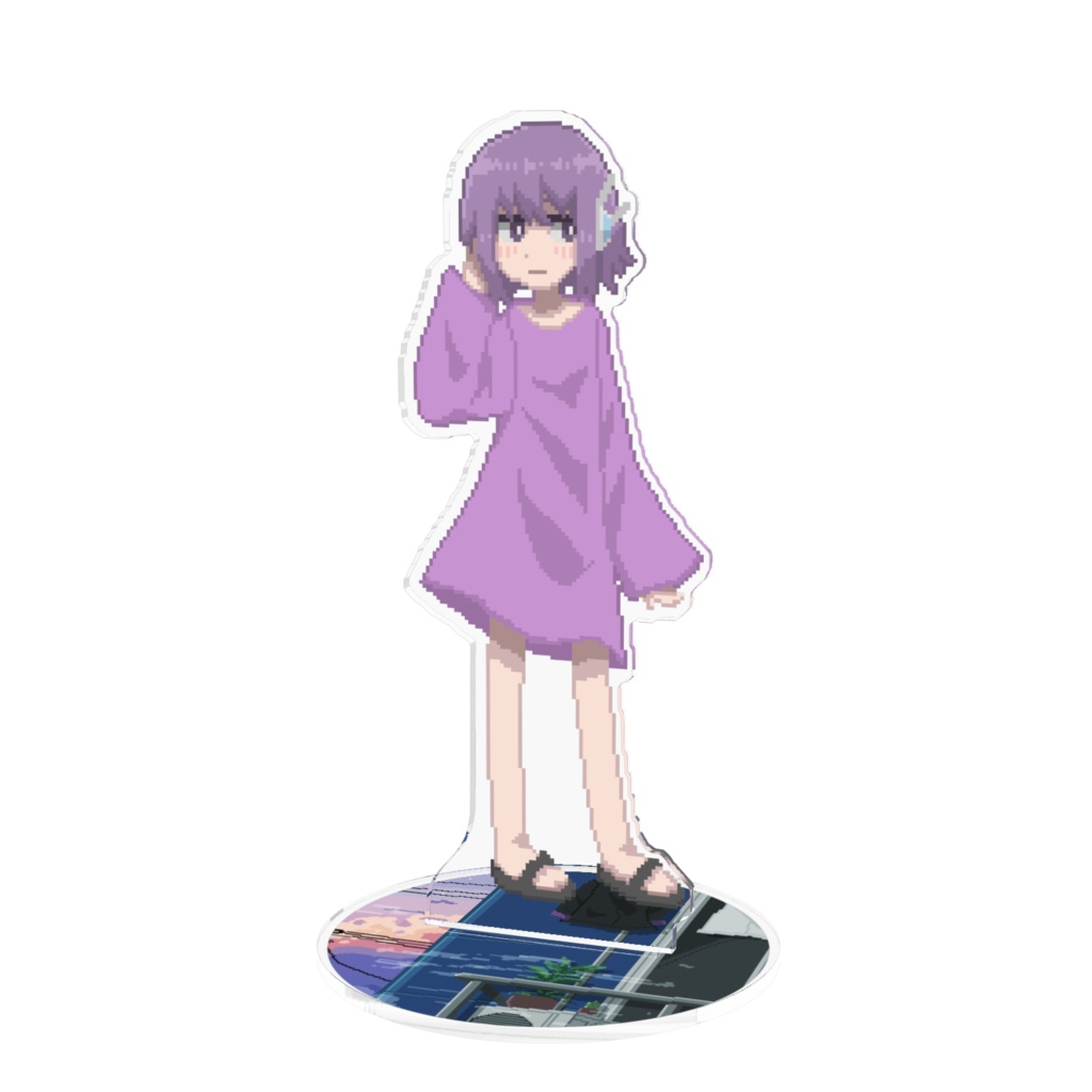 ほうき星デフォ子ドット絵アクリルフィギュア