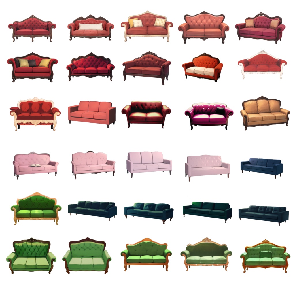 【透過素材】ソファセット30点【商用利用可】