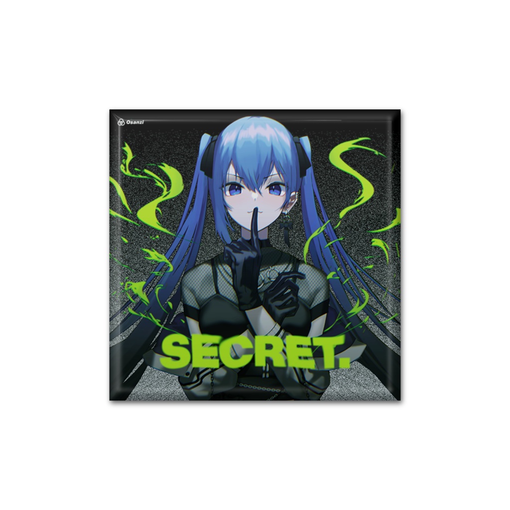 SECRET. 正方形缶バッジ