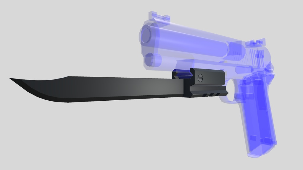3Dモデル　ピストル用銃剣
