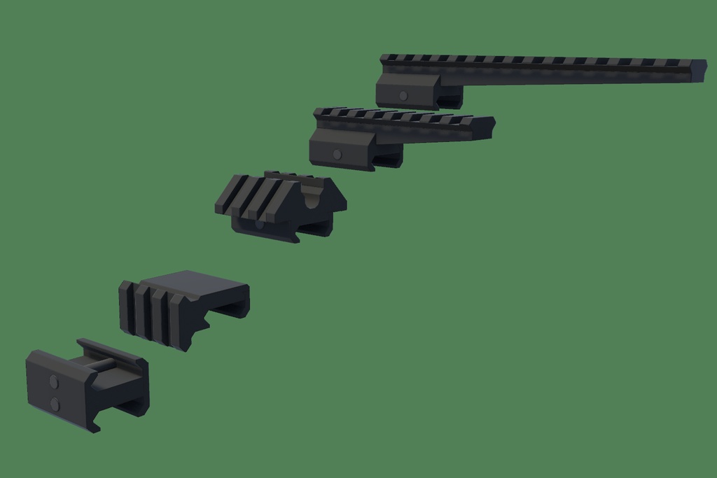 3Dモデル　20mmレール拡張パック