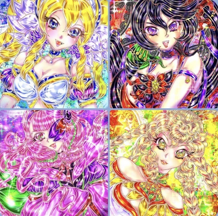 仏闘進極face up drawing4種＋ホログラムステッカー3種セット