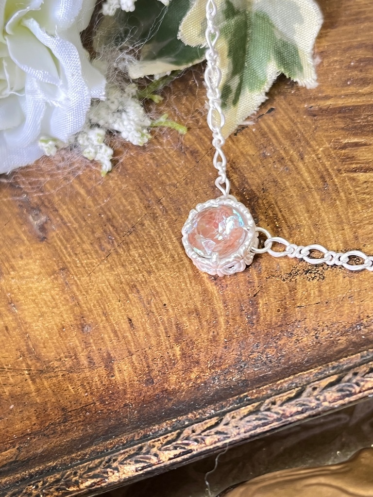 ヴィンテージサフィレットのネックレス〜graine〜(Blanc)